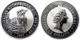 Australia, Elizabeth II 2 Dollars, 1997, Kookaburra. Ag. 2 Once / 2 Oz, KM 319, PROOF