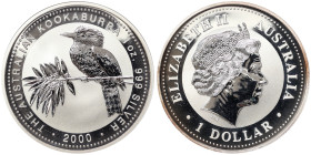 Australia, Elizabeth II 1 Dollar, 2000, Kookaburra. Ag.999 1 Oncia / 1 Oz, KM 416, PROOF