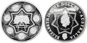 Australia, Elizabeth II 1 Dollar+25 Cents, 2001, Centenary of Federation. Ag.999 22,38 g, + 8,74 g, KM 598, 599, PROOF