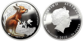 Australia, Elizabeth II 50 Cents, 2010, Kangaroo. Ag.999 1/2 Oncia / 1/2 Oz, KM 1456, PROOF