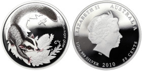 Australia, Elizabeth II 50 Cents, 2010, Sugar gilder. Ag.999 1/2 Oncia / 1/2 Oz, KM 1450, PROOF
