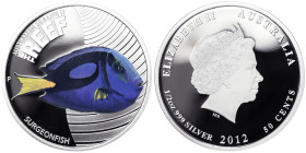 Australia, Elizabeth II 50 Cents, 2012, Surgeonfish. Ag.999 1/2 Oncia / 1/2 Oz, KM 1578, PROOF