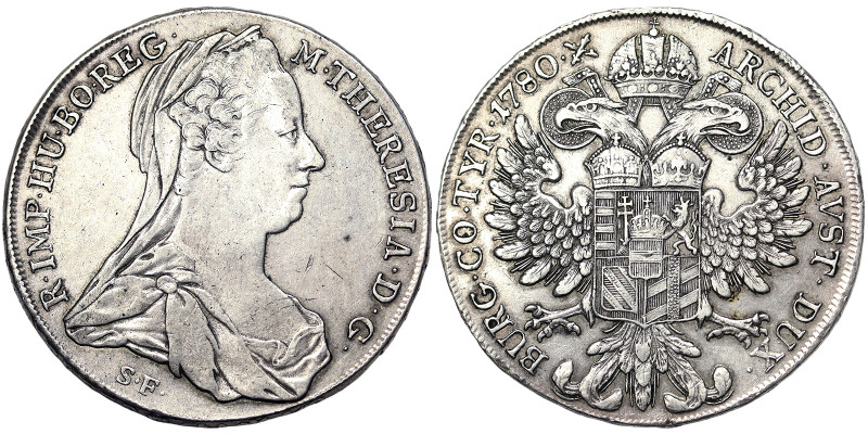 Austria, Maria Theresia, Taler, 1780, Günzburg, Cross type B Ag. 27,95 g, Rare, ...