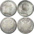 Austria, Francis I, Lot 2 pcs. Taler: 1815 Vienna, 1824 Nagybanya. Ag.833, Fr. 137, 179,