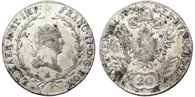 Austria, Francis I, 20 Kreuzer, 1804, Vienna, Ag.583 6,60 g, NC, KM 2140, VF