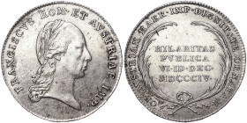 Austria, Francis I, Token, 1804, Statement for the austrian hereditary emperor in Vienna. Ø 20,5 mm Ag. 2,17 g, Montenuovo 2337, A.UNC