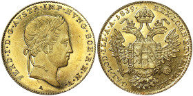 Austria, Ferdinand I Ducat, 1839, Vienna, Au.986 3,49 g, Rare, Frühwald 717, A.UNC