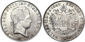 Austria, Ferdinand I 20 Kreuzer, 1842, Milan, Ag.583 6,68 g, Frühwald 819, VF+