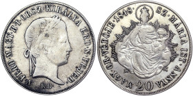 Austria, Ferdinand I 20 Kreuzer, 1848, Kremnitz, Ag.583 6,68 g, Frühwald 946, VF