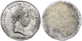 Austria, Ferdinand I Badge, n.d., Uniface. Opus: Boehm. Ø 40 mm. White metal. 9,70 g, VF