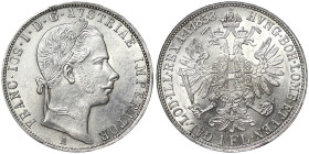 Austria, Franz Joseph I 1 Gulden, 1858, Vienna, Ag.900 12,35 g, Frühwald 1446, UNC