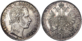 Austria, Franz Joseph I 1 Gulden, 1861, Vienna, Ag.900 12,35 g, Frühwald 1460, UNC