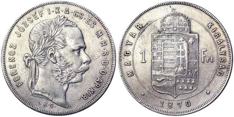 Austria, Franz Joseph I 1 Forint, 1870, Kremnitz, Ag.900 12,35 g, Frühwald 1773,...