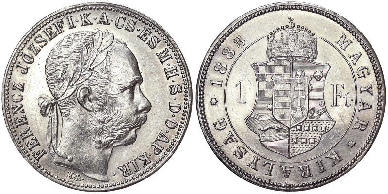 Austria, Franz Joseph I 1 Forint, 1883, Kremnitz, Ag.900 12,35 g, Frühwald 1787,...