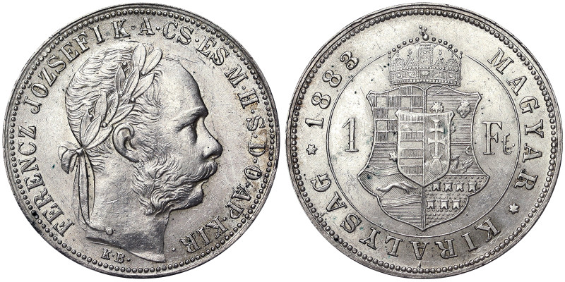 Austria, Franz Joseph I 1 Forint, 1883, Kremnitz, Ag.900 12,35 g, Frühwald 1787,...