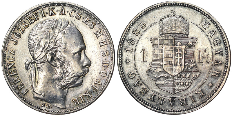 Austria, Franz Joseph I 1 Forint, 1885, Kremnitz, Ag.900 12,35 g, Frühwald 1789,...