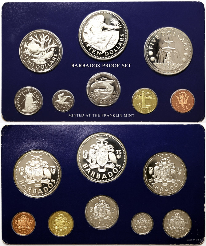 Barbados, Set, 1975, Total silver weight: Ag.800: 31,10 g, - Ag.925: 37,90 g, KM...