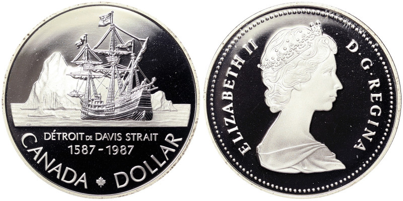 Canada, Elizabeth II 1 Dollar, 1987, 400th Anniversary of the Discovery of Davis...