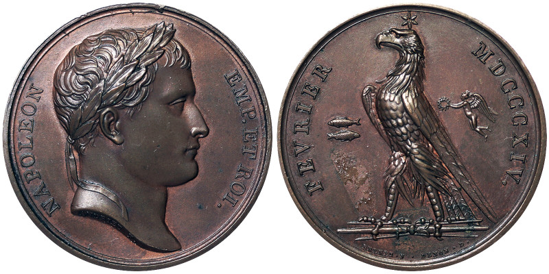 France, Napoleon I Medal, 1814, Commemorating victories in February 1814. Opus: ...