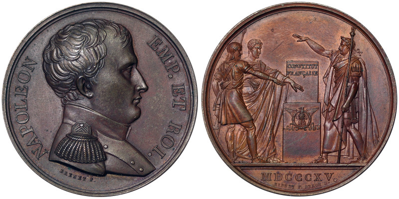 France, Napoleon I Medal, 1815, The Hundred Days, the oath to the Constitution. ...