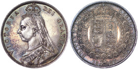 Great Britain, Victoria 1/2 Crown, 1887, London, Jubilee head. Ag.925 14,14 g, NC, KM 764, UNC