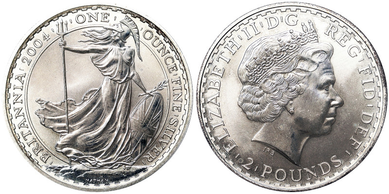 Great Britain, Elizabeth II 2 Pounds, 2004, London, Ag.958 32,45 g, KM 1029, UNC