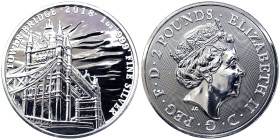 Great Britain, Elizabeth II 2 Pounds, 2018, London, Tower Bridge. Ag.999 1 Oncia / 1 Oz, KM 1569, UNC