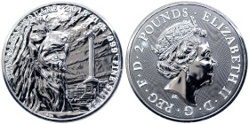 Great Britain, Elizabeth II 2 Pounds, 2018, London, Trafalgar Square. Ag.999 1 Oncia / 1 Oz, KM 1569, UNC