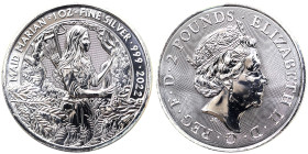 Great Britain, Elizabeth II 2 Pounds, 2022, London, Maid Marian. Ag.999 1 Oncia / 1 Oz, KM 2183, UNC