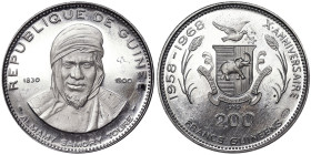 Guinea, 200 Francs, 1970, Almany Samory Toure. Ag.999 11,70 g, KM 11, PROOF