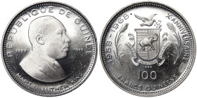 Guinea, 100 Francs, 1970, Martin Luther King. Ag.999 5,65 g, KM 9, PROOF