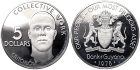 Guyana, 5 Dollars, 1978, Ag.500 38,50 g, KM 43a, PROOF
