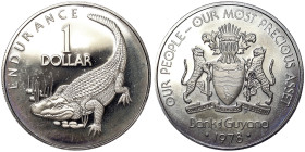 Guyana, 1 Dollar, 1978, Caiman. Ni. 19,00 g, KM 42, UNC