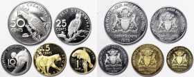 Guyana, Lot 5 pcs. 1978, 50, 25, 10, 5, 1 Cents. Ae-Ni. UNC