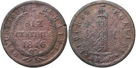 Haiti, 6 Centimes, 1846, Year 43. Cu. 14,68 g, KM 28, F