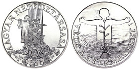 Hungary, 500 Forint, 1989, Budapest, Protect the children. Ag.900 28,00 g, KM 670, UNC