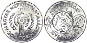 Hungary, 200 Forint, 1979, Budapest, International Year of Children. Ag.640 28,00 g, KM 615, PROOF