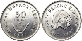 Hungary, 50 Forint, 1961, Budapest, Liszt. Ag.750 20,00 g, KM 559, UNC