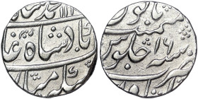 India, Muhammad Shah 1 Rupee, n.d., Itawa, Ag. 11,39 g, KM 436.29, XF