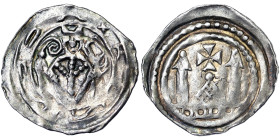 Italian States, Aquileia, Anonymous coinage, Denaro Frisacense, n.d., Ag. 0,81 g, Rare, Bernardi 4, VF