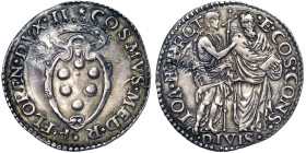 Italian States, Florence, Cosimo I de' Medici Giulio, n.d., Ag. 3,18 g, Rare, Repaired hole, CNI 112, VF+