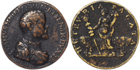 Italian States, Florence, Cosimo I de' Medici Medal, 1561, The union between Siena and Florence. Opus: Domenico Poggini. Ø 38,5 mm. Ae. 31,83 g, Toder...