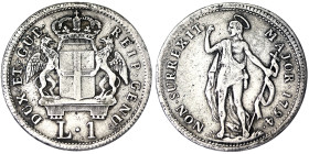 Italian States, Genoa, Republic Biennial Doges Phase III 1 Lira, 1794, Ag. 4,18 g, MIR 324, VF-