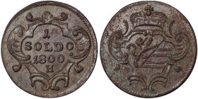 Italian States, Gorizia, Francesco II of Austria Soldo, 1800, H Günzburg, Cu. 2,7 g, Rare, Herinek 1186, XF+