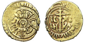 Italian States, Messina, Ruggero II King of Sicily Tarì d'oro, n.d., Globet surrounded by linear circle and inscription. Au. 1,00 g, Rare, MIR 431, XF...