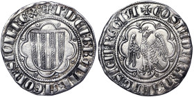 Italian States, Messina, Costanza of Svevia and Pietro d'Aragona Pierreale, n.d., Ag. 3,30 g, Rare, MIR 173, XF+