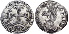 Italian States, Milan, Gian Galeazzo Visconti Sesino, n.d., Ag. 0,93 g, Variant. Very rare, MIR 129/3, XF
