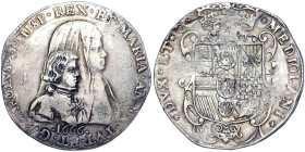 Italian States, Milan, Carlo II Filippo, 1666, Ag. 27,67 g, Rare, MIR 380, VF+