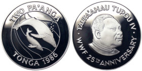 Tonga, Taufa'ahau Tupou IV 2 Pa'Anga, 1986, Ag.925 28,28 g, KM 121, PROOF