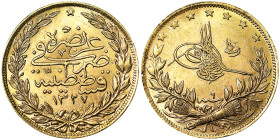 Turkey, Muhammad V 1000 Kurush, 1327/6 AH-1914 AD, Au.917 7,20 g, KM 754, UNC